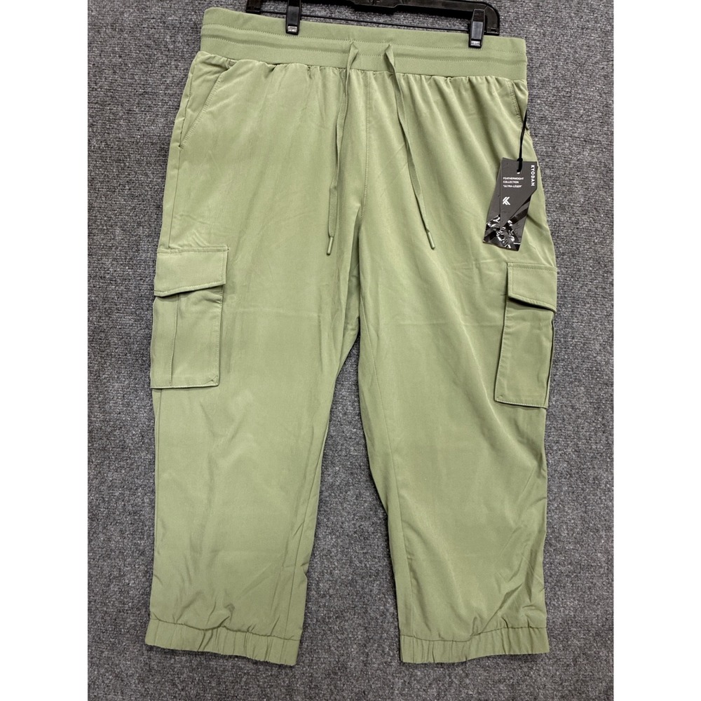 Kyodan Featherweight Ultra-Leger Sage Green Cargo Capri Pants Womens XL NWT